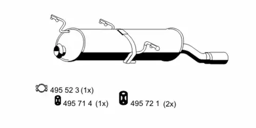 глушитель задняя часть Peug 500210 ERNST
