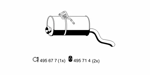 глушитель задняя часть Peug 501071 ERNST
