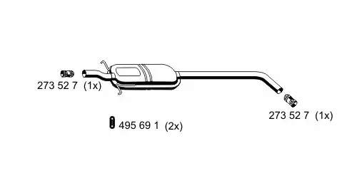 глушитель средняя часть Ren 525077 ERNST