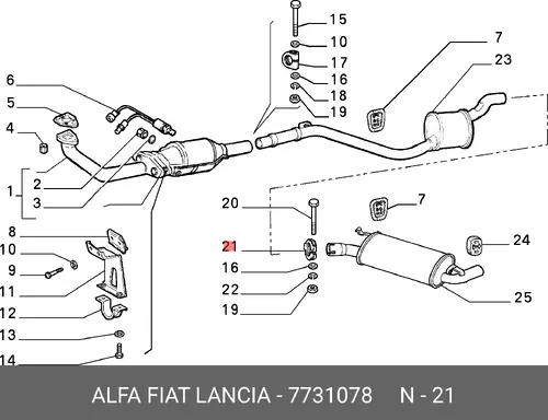 Хомут глушителя LANCIA 7 731 078
