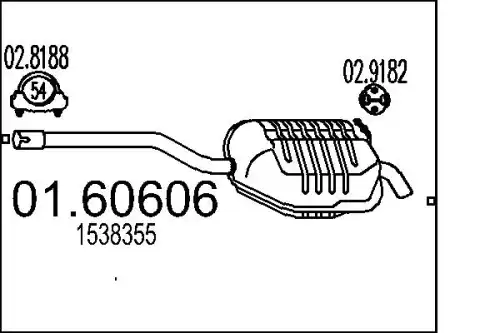 глушитель задняя часть Ford 01.60606 MTS