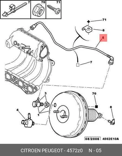  4572Z0 CITROEN/PEUGEOT ПАТРУБОК PSA