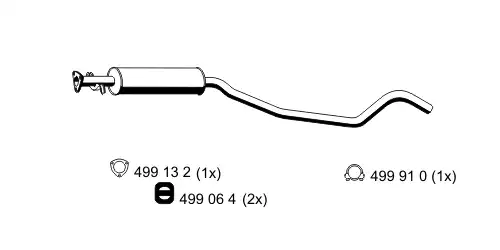 глушитель средняя часть Opel 033138 ERNST