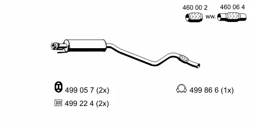 глушитель задняя часть Opel 052054 ERNST