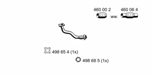 труба глушителя приемная VW 142410 ERNST