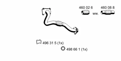 труба глушителя приемная VW 142434 ERNST