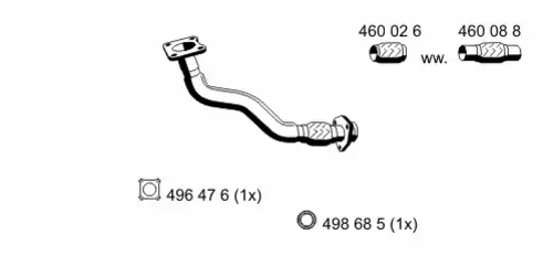 труба глушителя приемная VW 142564 ERNST