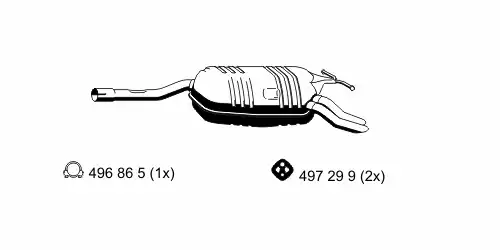 глушитель задняя часть MB 362252 ERNST