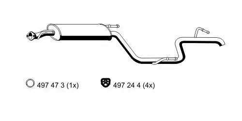 глушитель задняя часть MB 385008 ERNST
