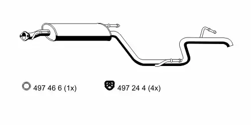 глушитель задняя часть MB 385022 ERNST