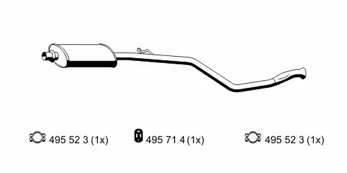 глушитель средняя часть Peug 510011 ERNST