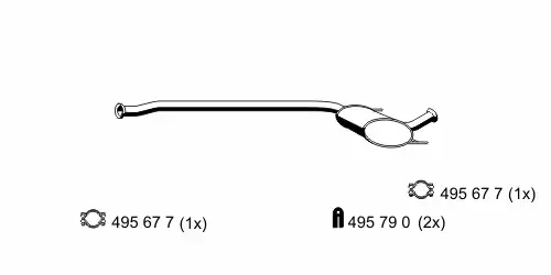 глушитель средняя часть Ren 525046 ERNST