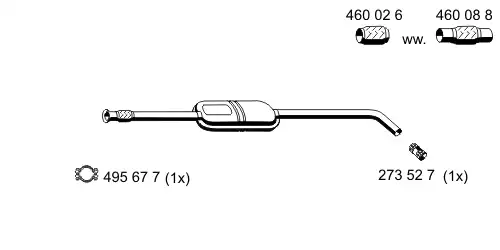 глушитель средняя часть Ren 530019 ERNST