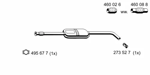 глушитель средняя часть Ren 530071 ERNST