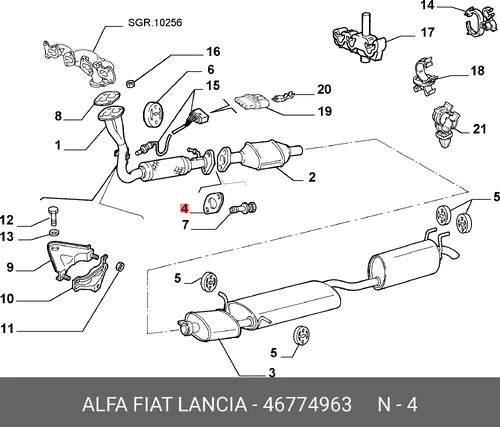 Прокладка глушителя FIAT 46 774 963