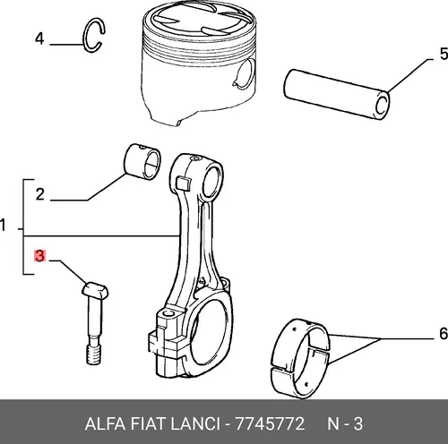 БОЛТ ДЛЯ ШАТУНА 7745772 FIAT