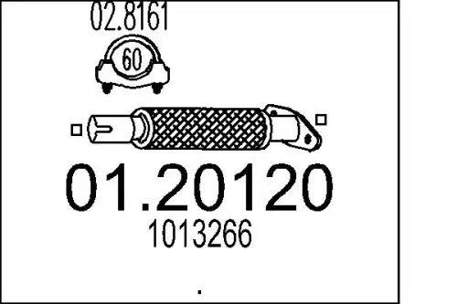 Гофра глушителя MTS 01.20120 L= d=