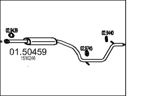 глушитель средняя часть Ford 01.50459 MTS