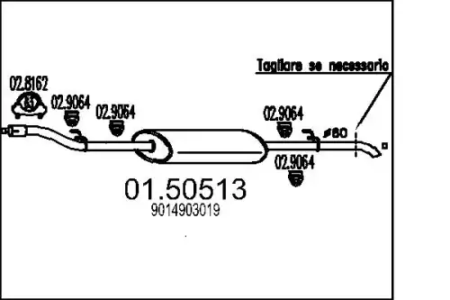 глушитель передняя часть MB 01.50513 MTS