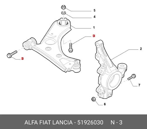 ВИНТ 51926030 FIAT