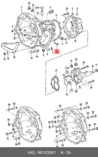  БОЛТ М8x33 N0103581 VAG