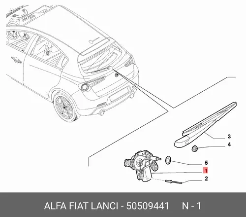 ЗАД. СТЕКЛООЧИСТИТЛЬ 50509441 FIAT
