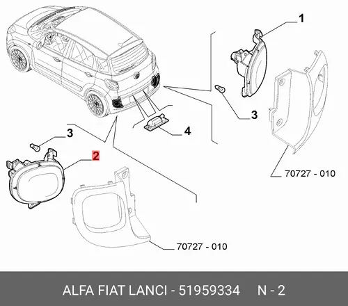 Фара противотуманная FIAT 51959334