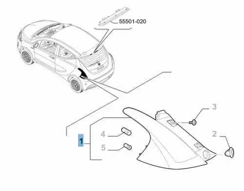 Фонарь задний FIAT 51833631