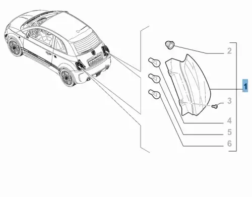 Фонарь задний FIAT 51885549