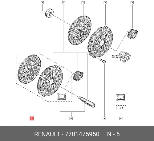 комплект сцепления Ren 7701 475 950 RENAULT