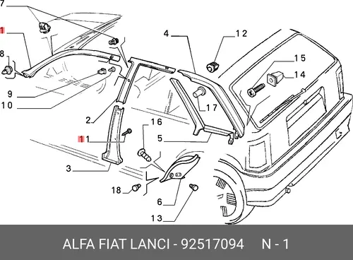 ПОКРЫТИЕ УКРАШ. 92517094 FIAT