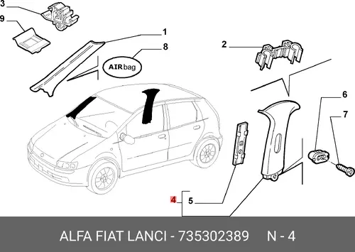 ПОКРЫТИЕ УКРАШ. 735302389 FIAT