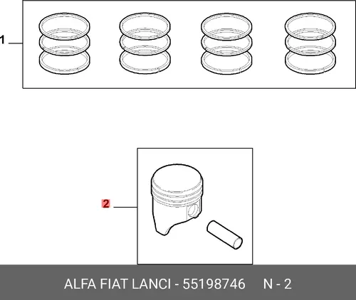 ПОРШЕНЬ +0,1 55198746 FIAT