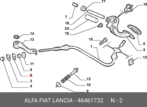 ОТБОЙНИК ТРОСА 46461732 FIAT