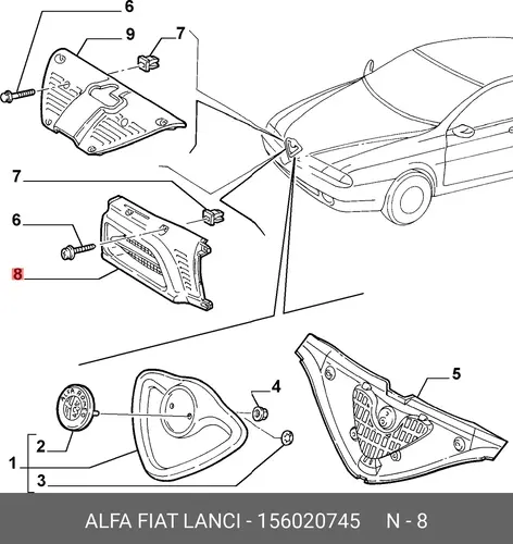 Решетка радиатора FIAT 156020745