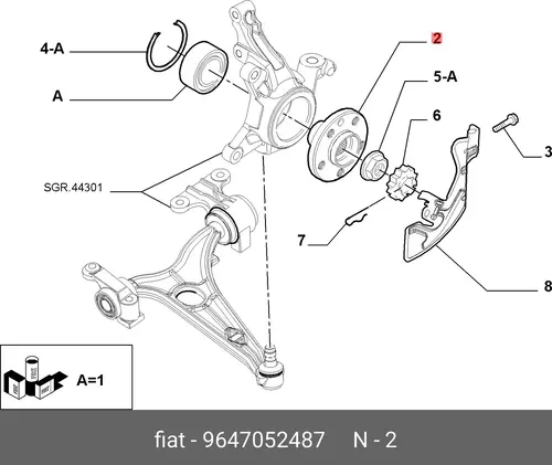 Ступица FIAT 9647052487
