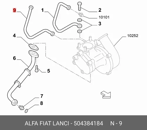 ТРУБА 504384184 FIAT