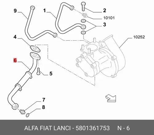 ТРУБА 5801361753 FIAT