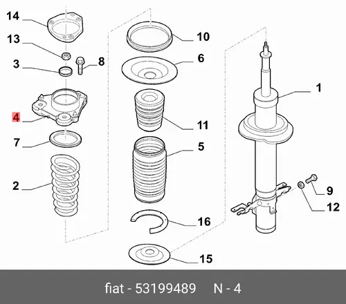 УПРУГАЯ ПРОБКА 53199489 FIAT