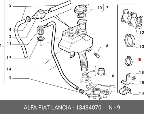 ХОМУТ 13434070 FIAT