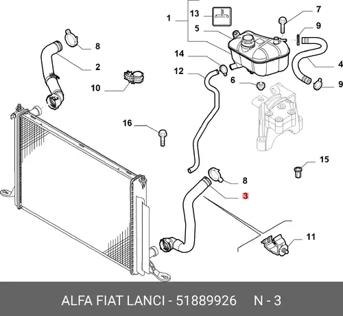 ШЛАНГ 51889926 FIAT