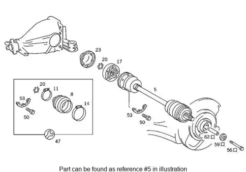 REAR AXLE SHAFT 1263504701 MB