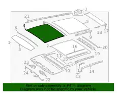 1677802100 SLIDING ROOF PANEL, GLASS MB