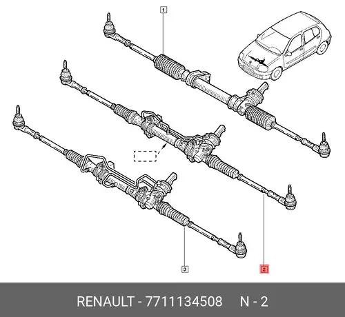 Рулевая рейка RENAULT 7711134508