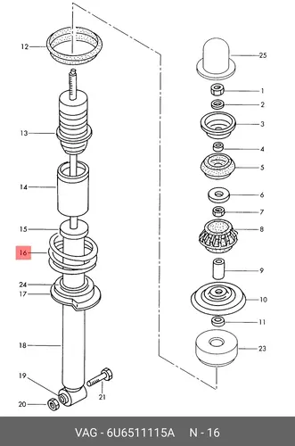 Пружина 6U6 511 115 A VAG