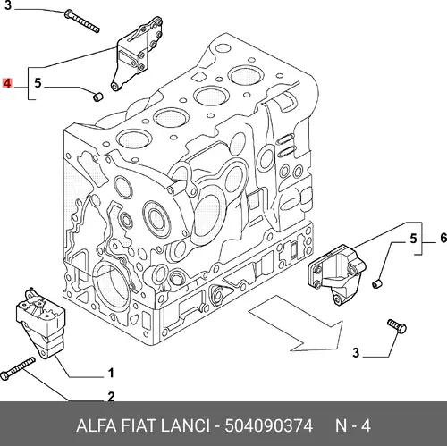 504090374 Кронштейн FIAT