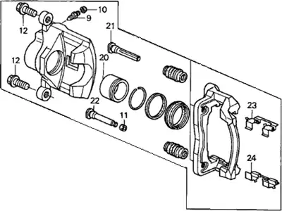 Суппорт тормозной HONDA 45018-S9A-A02