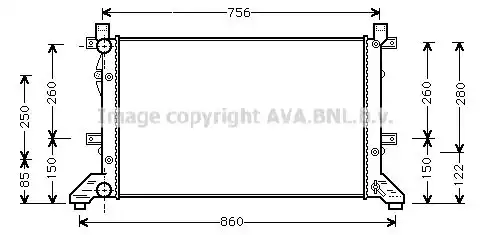 Радиатор системы охлаждения двигателя AVA VNA2155