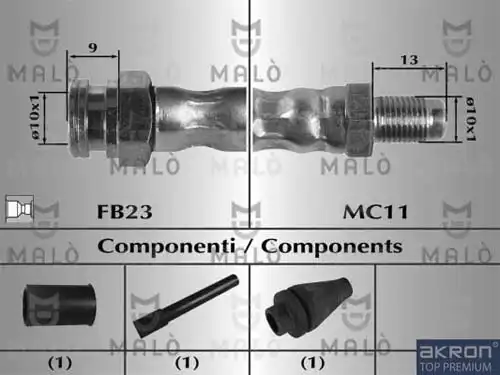 Шланг тормозной 8264 MALO