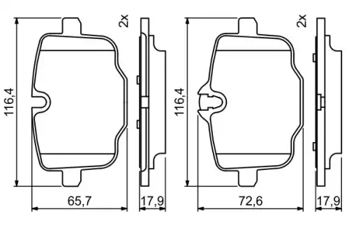 Тормозные колодки дисковые BOSCH 986494759